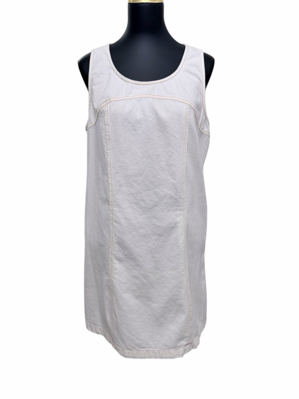 Time and Tru Off White Sleeveless Shift Dress Large Minimalist Casual - Picture 2 of 8